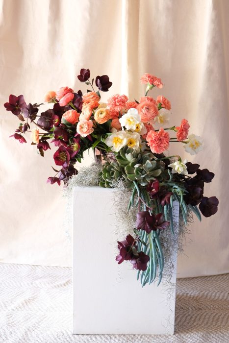 A seasonal corporate Event Arrangement made without floral foam A seasonal corporate Event Arrangement made without floral foam